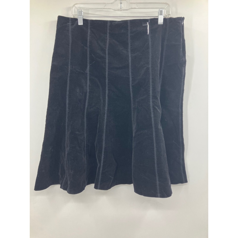 Vintage Margaret O'Leary Black Corduroy Paneled Skirt Cotton Blend Large